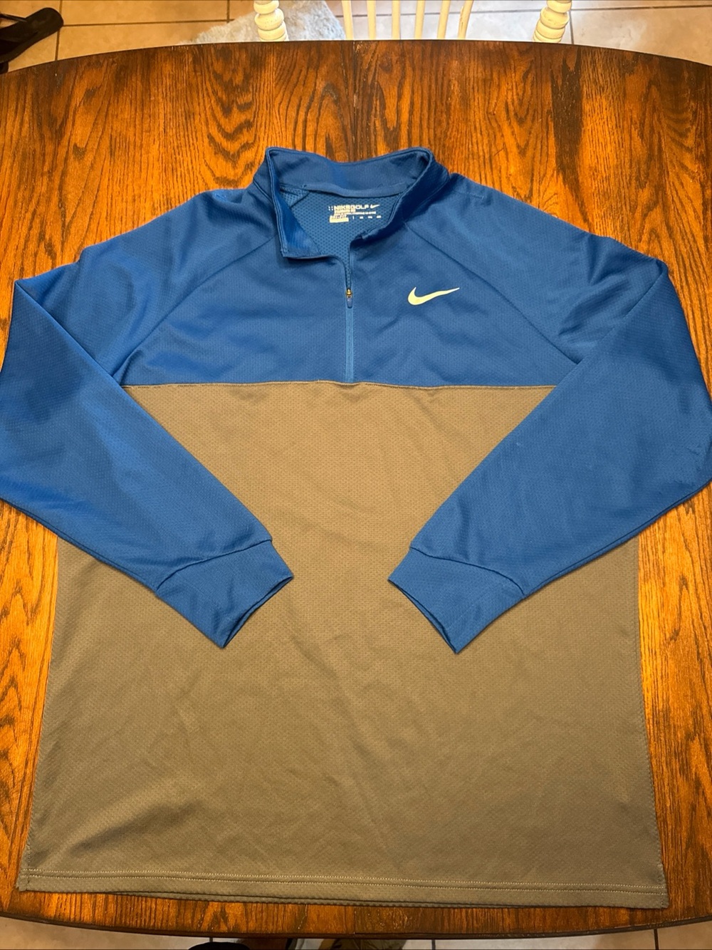 Nike Dri-Fit Golf Standard 1/4 Zip Long Sleeve Pullover Blue Men  XXL Athletic